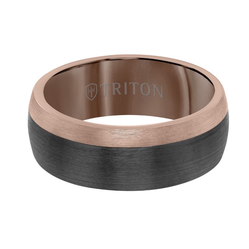 Triton Brush Finish Flat Edge Contemporary Wedding Band – Raineri Jewelers