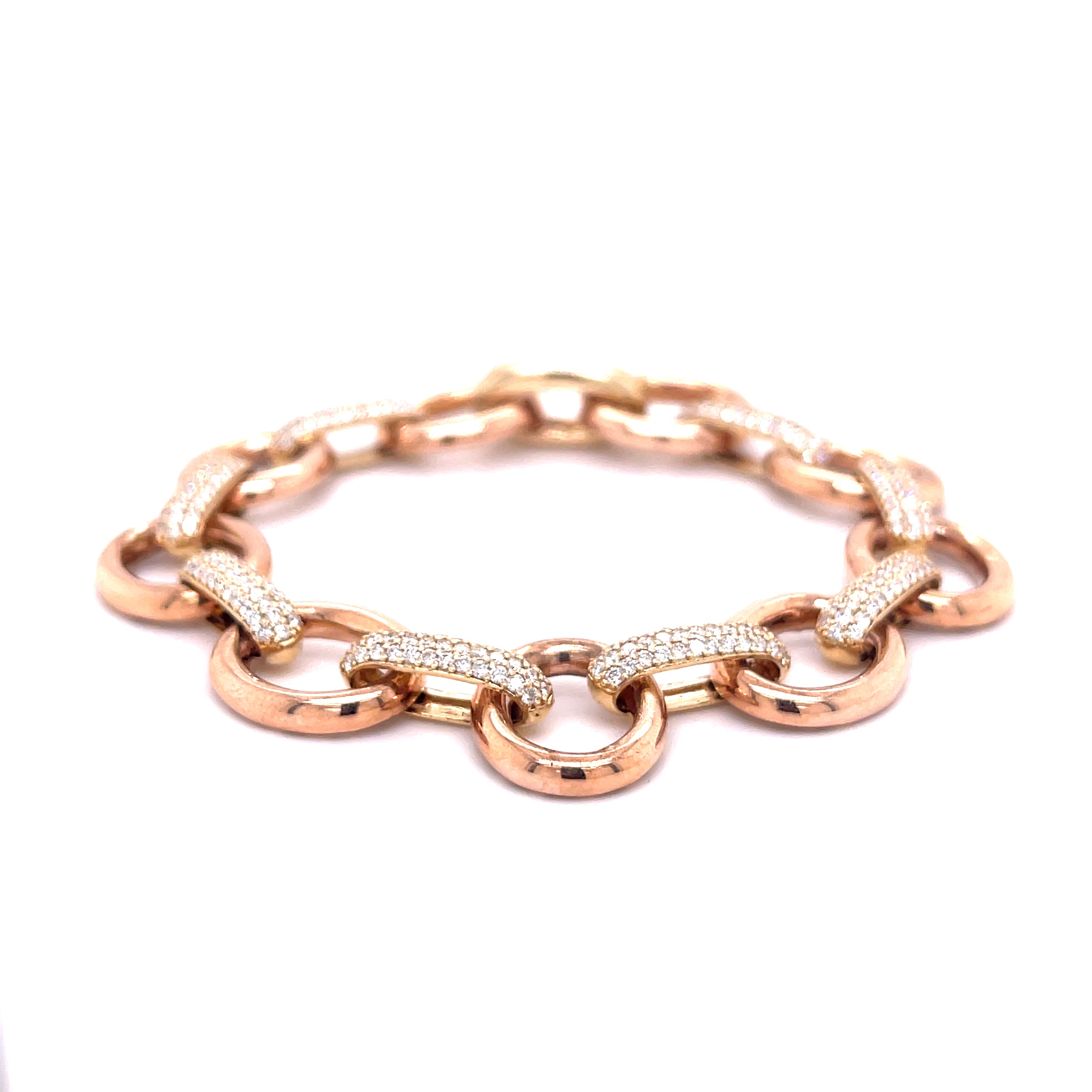 Circle Chain Pave Link Bracelet