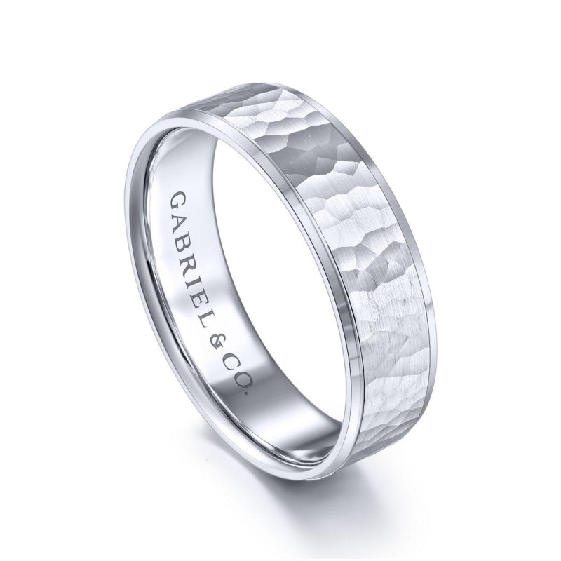 Gabriel 14k White Gold Classic Men's Wedding Band – Raineri