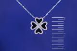 14K White Gold Four Leaf Clover Pendant