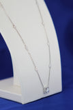 14k White Gold Square Diamond Pendant