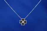 14K White Gold Four Leaf Clover Pendant