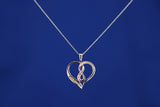 14k White Gold Heart Pendant