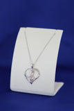 14k White Gold Heart Pendant