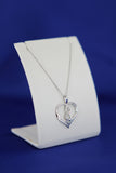 14k White Gold Heart Pendant