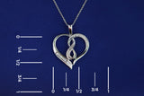 14k White Gold Heart Pendant
