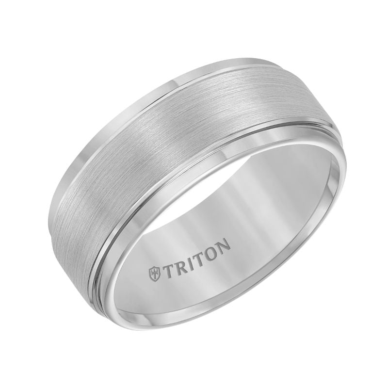 Triton Step Edge Brush Finish Classic Wedding Band