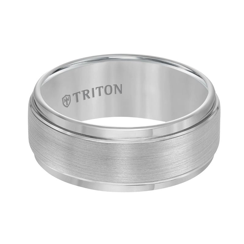 Triton Step Edge Brush Finish Classic Wedding Band