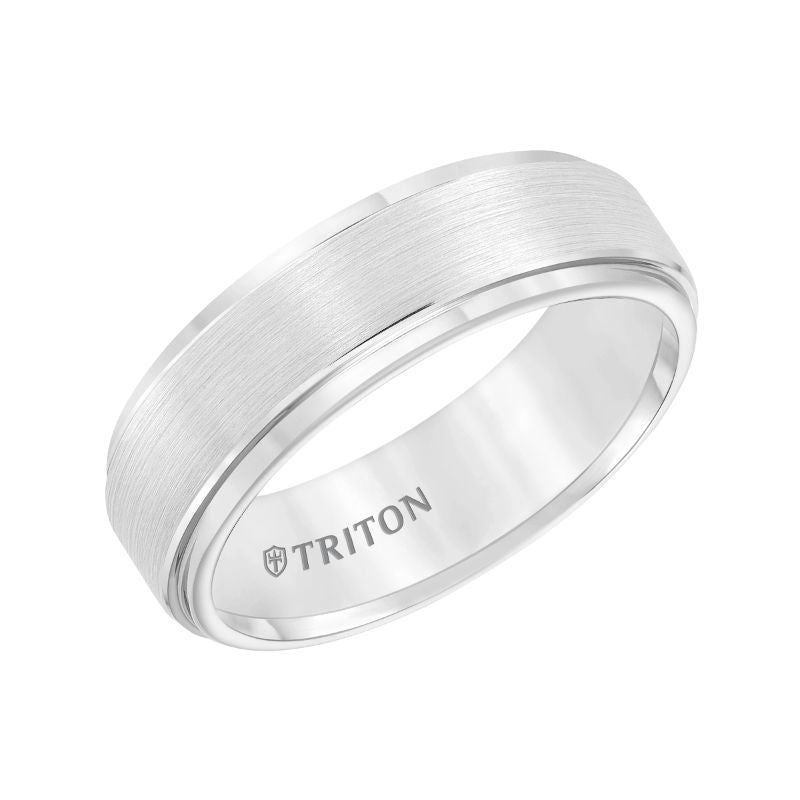 Triton Step Edge Brush Finish Classic Wedding Band