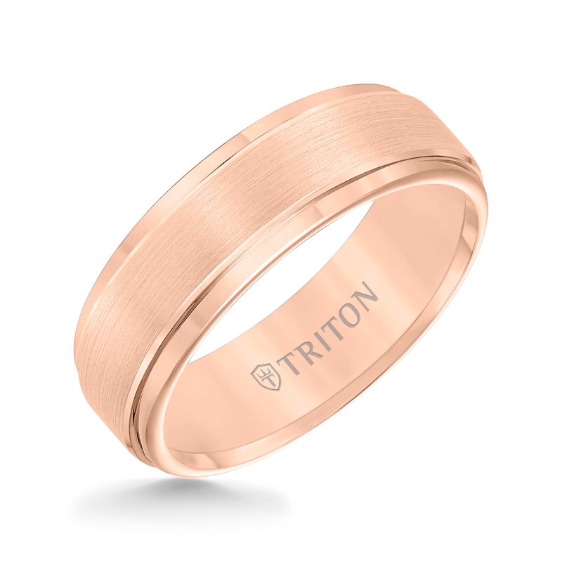 Triton Step Edge Brush Finish Classic Wedding Band