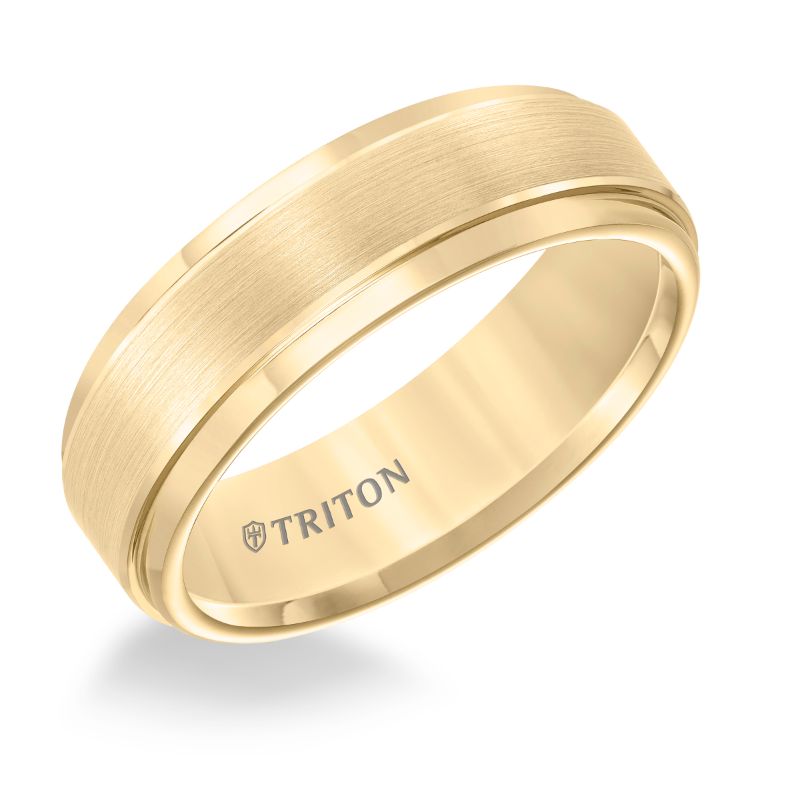 Triton Step Edge Brush Finish Classic Wedding Band