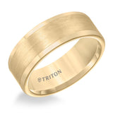 Triton Roll Edge Satin Finish Flat Center Wedding Band