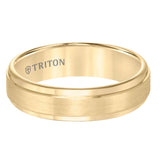 Triton Step Edge Satin Finish Center Classic Wedding Band