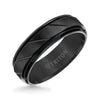 Triton Round Edge Diagonal Cut Center Wedding Band