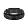 Triton Round Edge Diagonal Cut Center Wedding Band