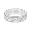 Triton Round Edge Diagonal Cut Center Wedding Band