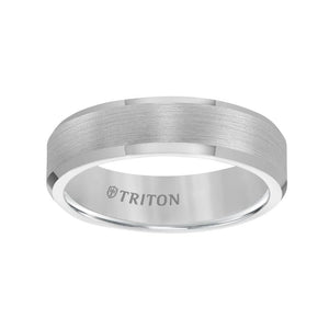 Triton Bevel Edge Satin Center Classic Wedding Band