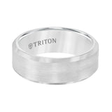 Triton Bevel Edge Satin Finish Center Wedding Band