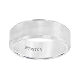 Triton Bevel Edge Satin Finish Center Wedding Band