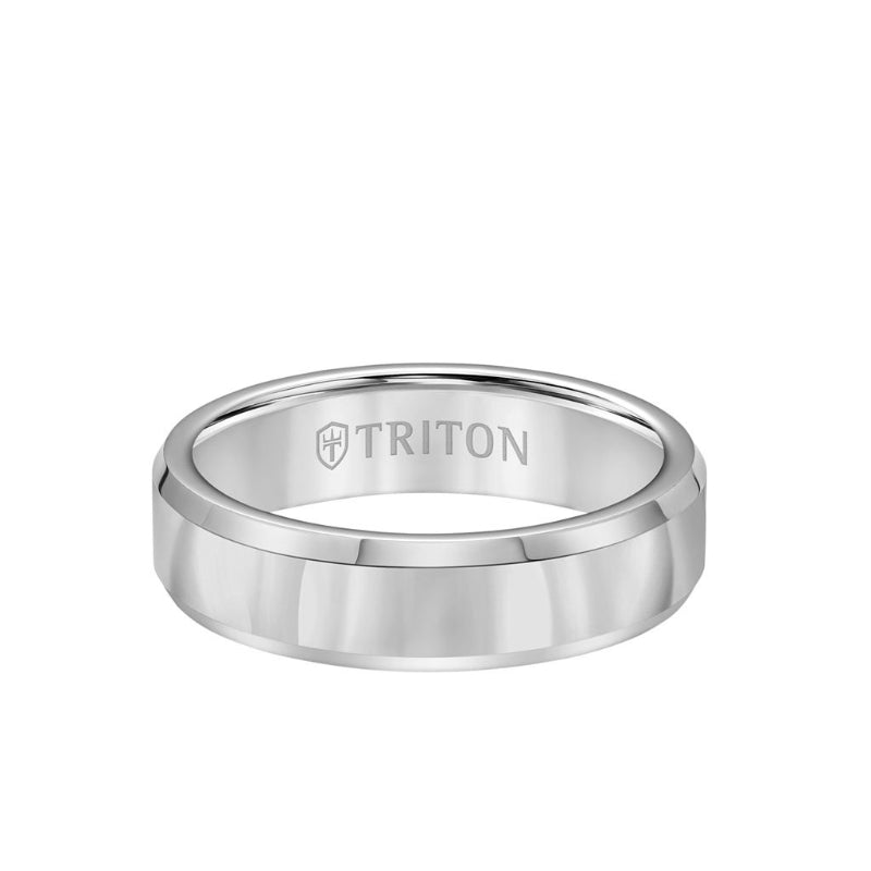 Triton Bevel Edge Bright Finish Classic Wedding Band