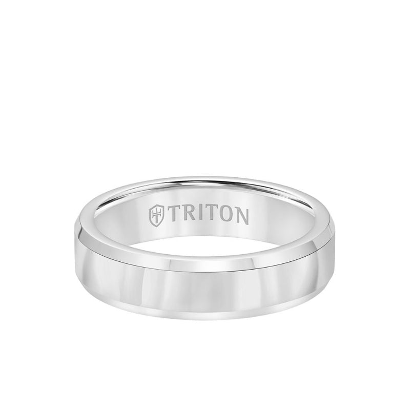 Triton Bevel Edge Bright Finish Classic Wedding Band