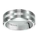 Triton Brush Finish Bevel Edge Contemporary Wedding Band