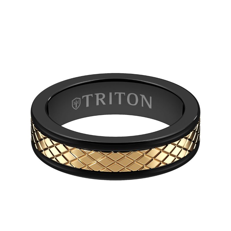 Triton Satin Finish Round Edge Contemporary Wedding Band