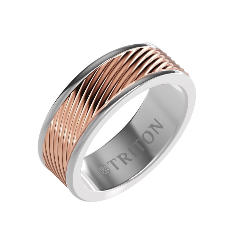 Triton Bright Finish Round Edge Contemporary Wedding Band