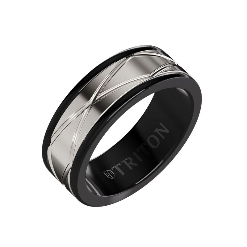 Triton Satin Finish Round Edge Contemporary Wedding Band