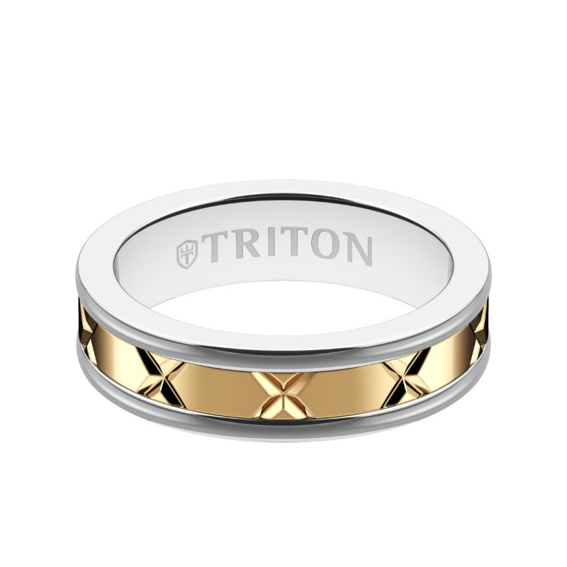 Triton Satin Finish Round Edge Contemporary Wedding Band