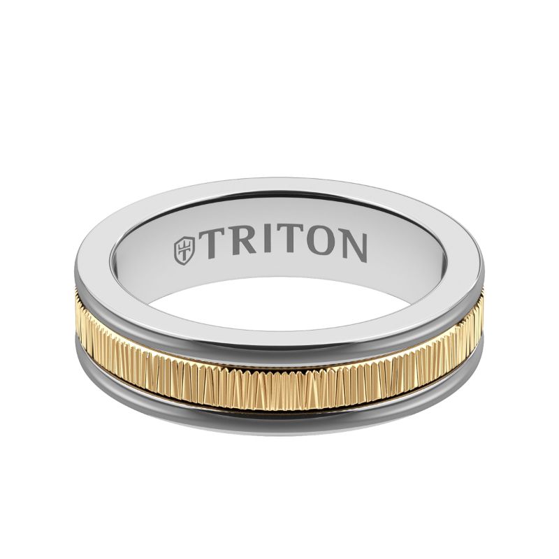 Triton Bright Finish Round Edge Contemporary Wedding Band