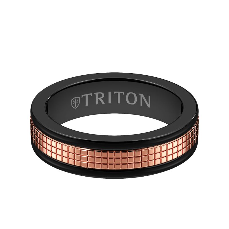 Triton Satin Finish Round Edge Contemporary Wedding Band