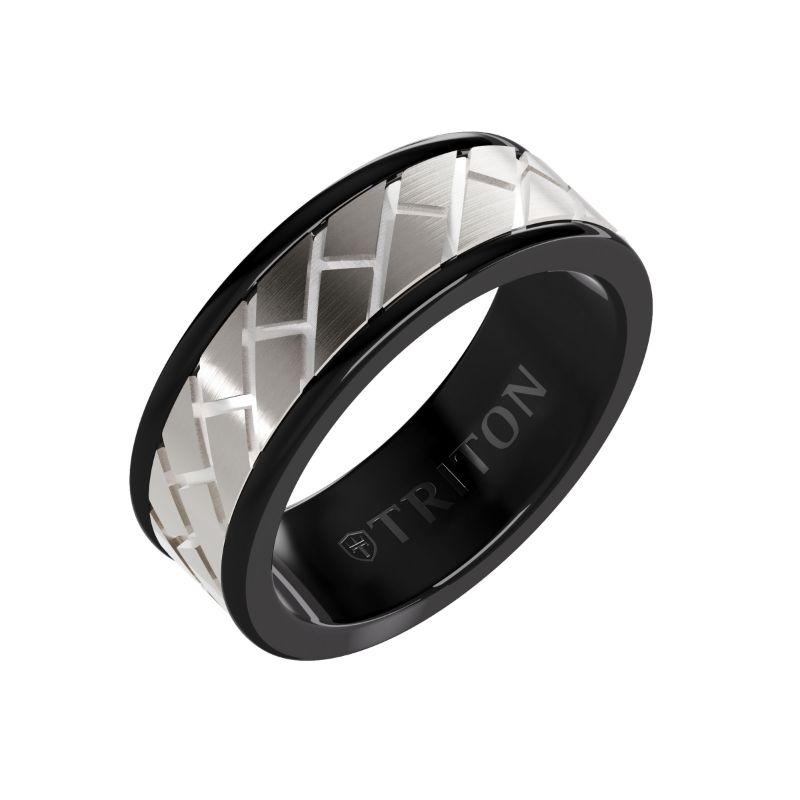 Triton Satin Finish Round Edge Contemporary Wedding Band