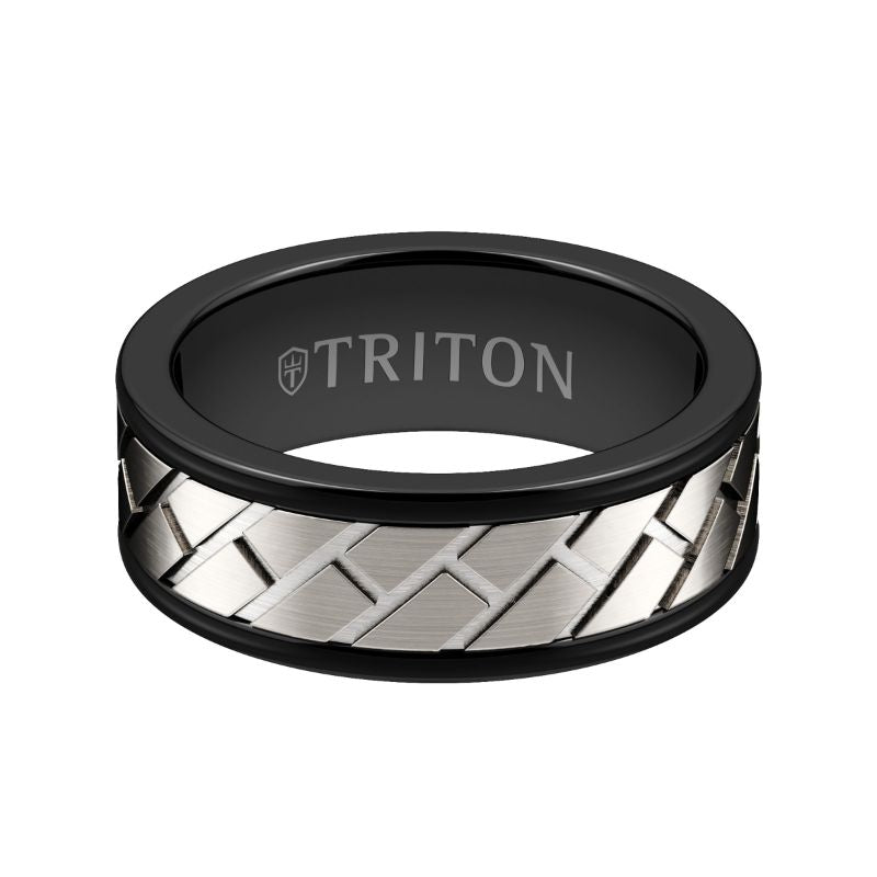 Triton Satin Finish Round Edge Contemporary Wedding Band