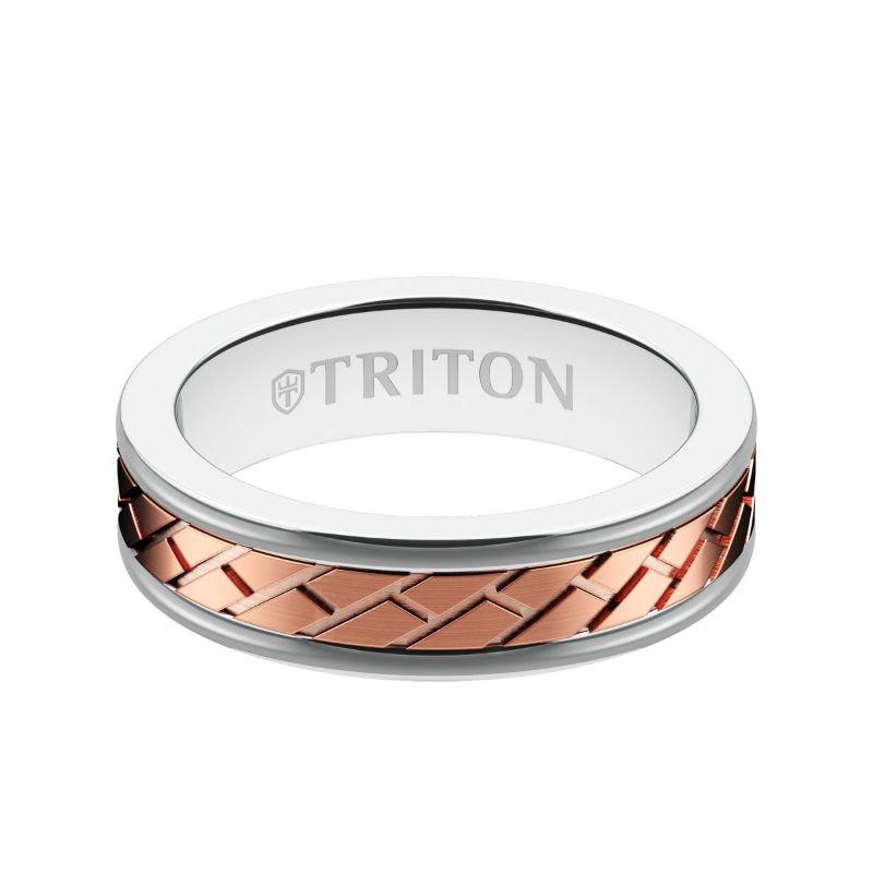 Triton Satin Finish Round Edge Contemporary Wedding Band