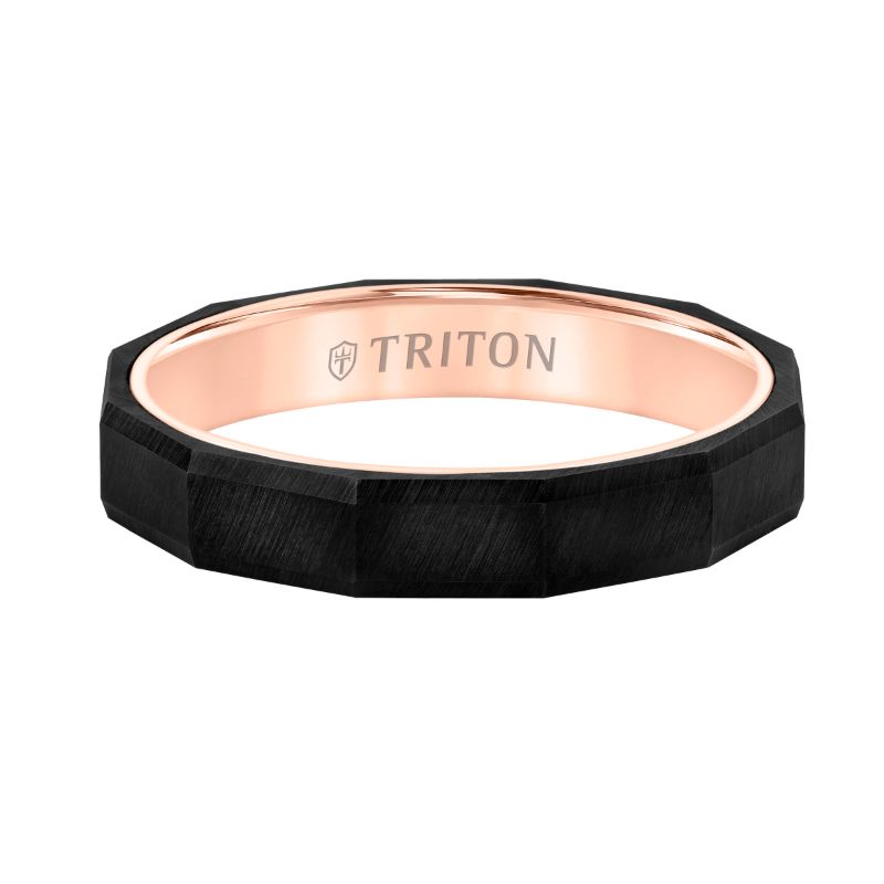 Triton Faceted Profile Flat Edge Contemporary Band