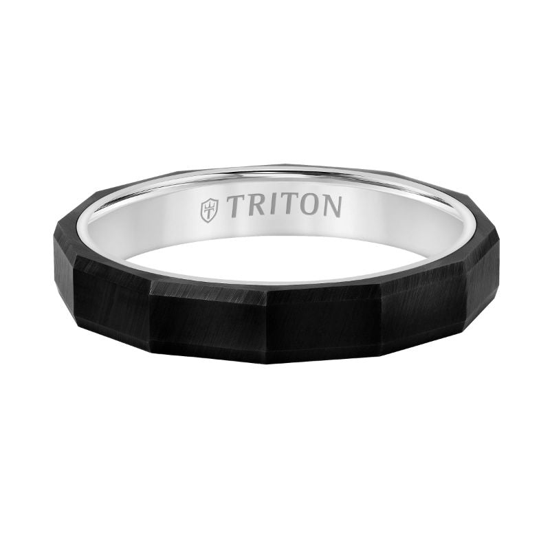 Triton Faceted Profile Flat Edge Contemporary Band