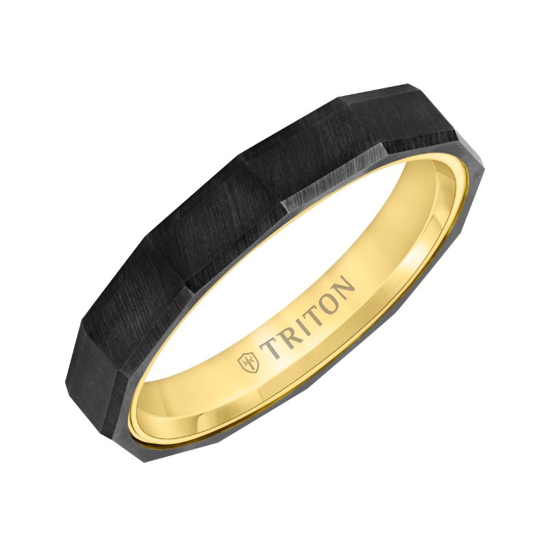 Triton Faceted Profile Flat Edge Contemporary Band