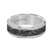 Triton Bevel Edge Black Cabon Fiber Center Wedding Band