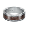 Triton Bevel Edge Wood Finish Contemporary Wedding Band