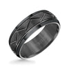 Triton Bevel Edge Domed Diagonal Cuts Wedding Band