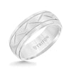 Triton Bevel Edge Domed Diagonal Cuts Wedding Band