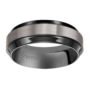 Triton Brush Finish Bevel Edge Contemporary Wedding Band