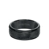 Triton Step Edge Hammered Center Wedding Band