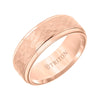 Triton Step Edge Hammered Center Wedding Band