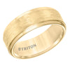 Triton Step Edge Hammered Center Wedding Band