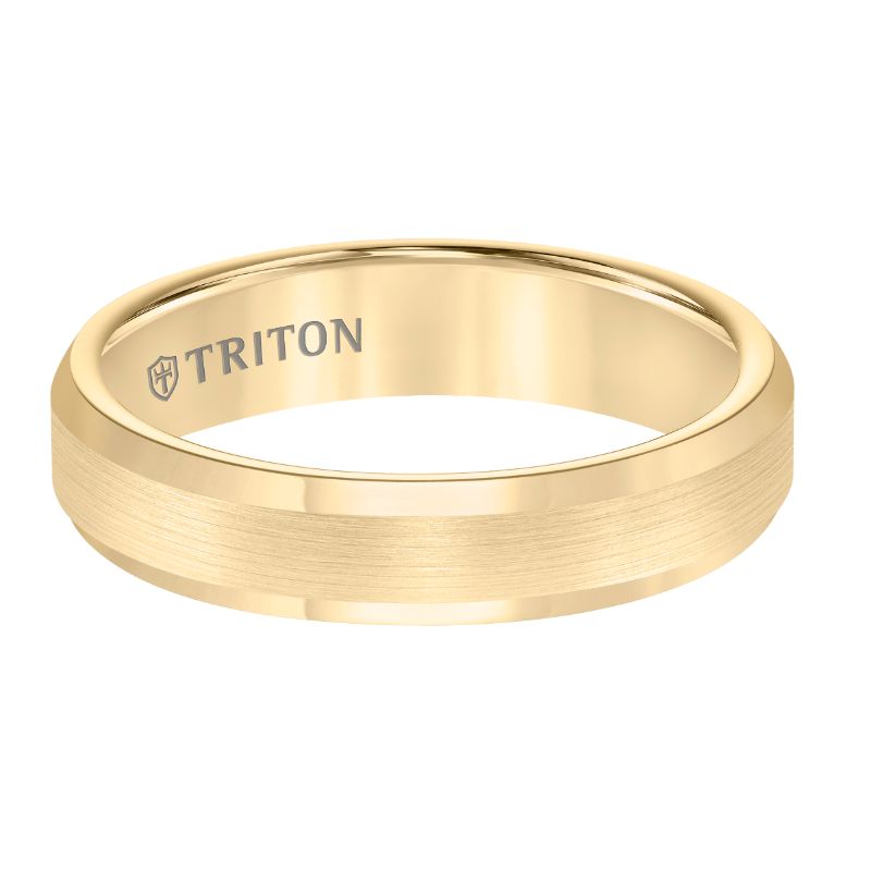 Triton Bevel Edge Bright Finish Classic Wedding Band