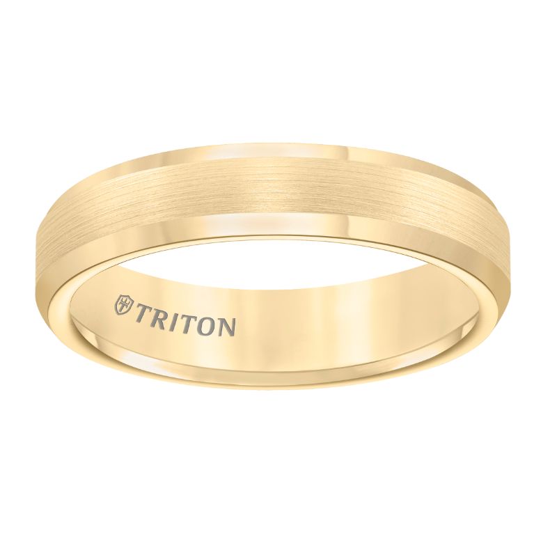 Triton Bevel Edge Bright Finish Classic Wedding Band