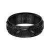 Triton Step Edge Domed Wire Brush Center Wedding Band