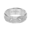 Triton Step Edge Domed Wire Brush Center Wedding Band